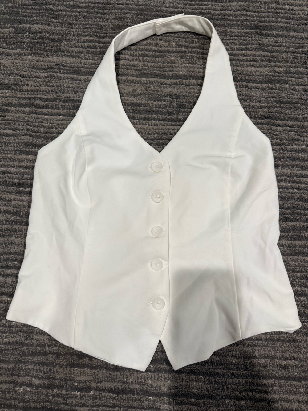 Moa Moa White Halter Button-Front Camisole